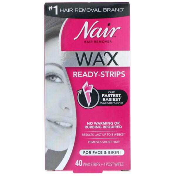 Nair Wax Ready Strips Face/Bikini (40 Count)/12pk