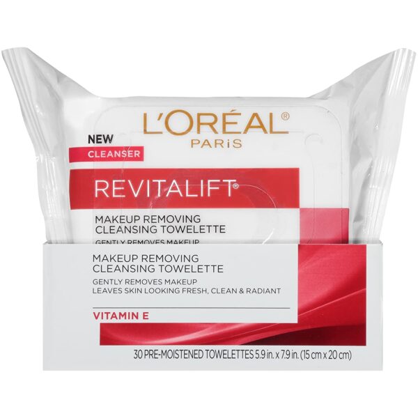 L'Oreal Revitalift Wet Cleansing Towelettes (30 Count, 3 Pack)/24pk