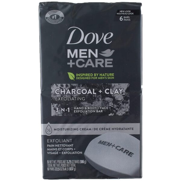 Dove Men+Care Body and Face Bar Charcoal + Clay (4 oz, 6 Bars)/12pk