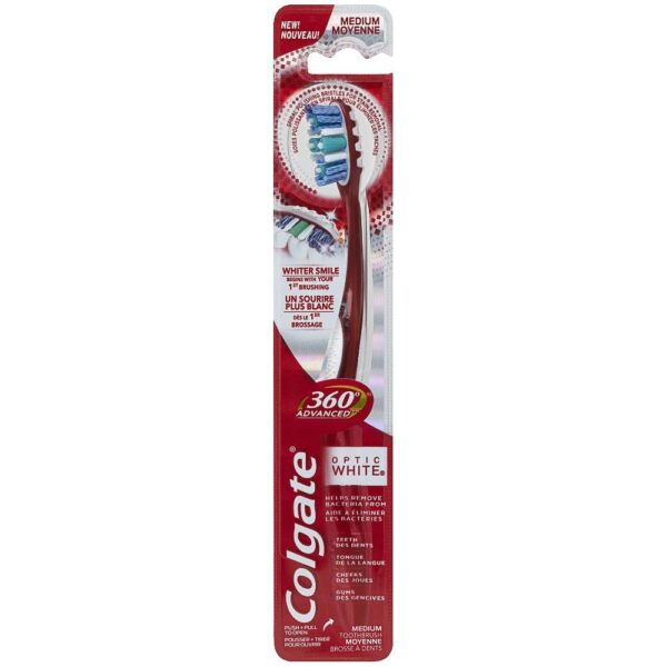 Colgate 360 Optic White Toothbrush Medium (1 Count)/72pk