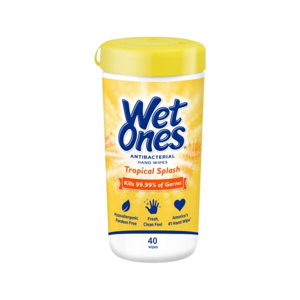Antibacterial Wipes, Hand Sanitizer Wipes, Wet Ones Wipes, 40 ct. Canister/12pk