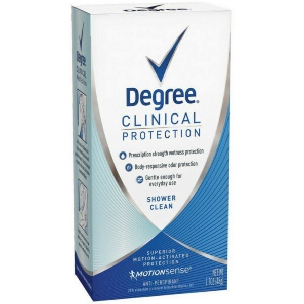 Degree Women Clinical Protection Deodorant Shower Clean (1.7 oz, 3 Pack)/24pk