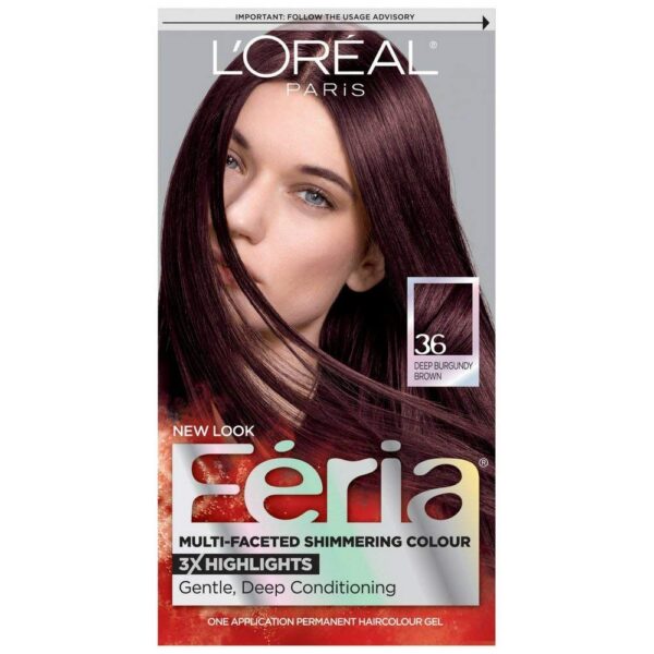 L'Oreal Feria Hair Color Deep Burgundy Brown (1 Count)/12pk