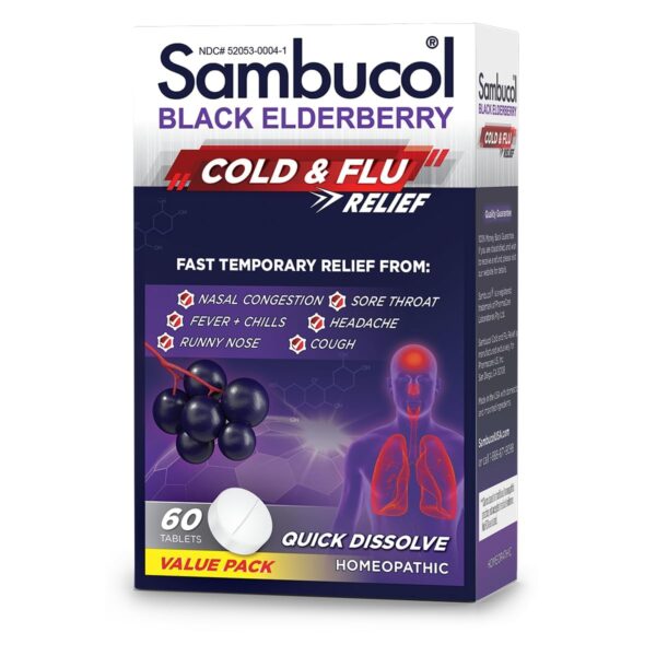 Sambucol Cold and Flu Relief Tablets (60 ct)/24pk
