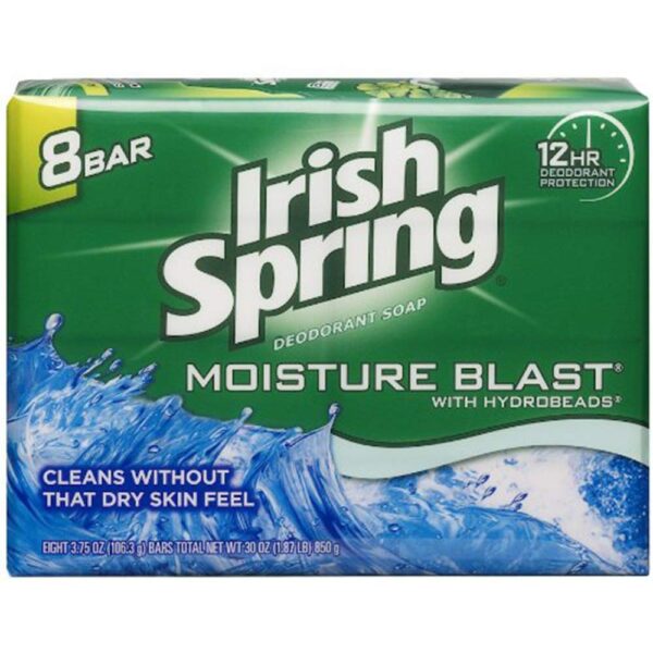 Irish Spring Moisture Blast Bar Soap (3.75 oz, 8 ct)/18pk