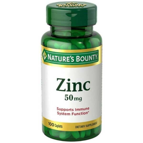 Nature's Bounty Zinc Caplets 50 mg (100 Count)/24pk