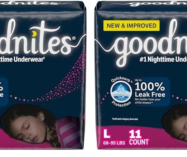 Goodnites Girls' Bedwetting Underwear Size L (11 Count, 2 Pack)/4pk