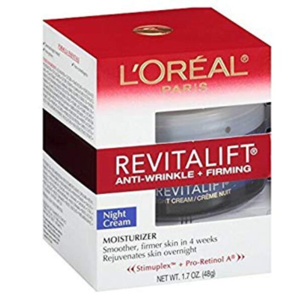 L'Oréal RevitaLift Night Cream Moisturizer (1.7 oz, Pack of 3)/24pk