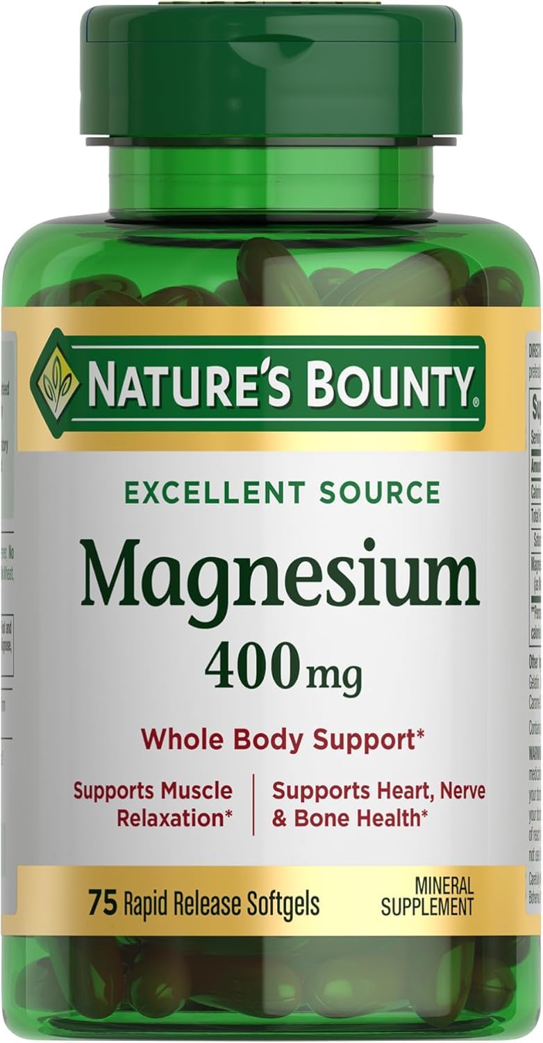 Version 1.0.0 Nature's Bounty Magnesium Softgels (400 mg, 75 Count, 2 Pack)/24pk - Image 1