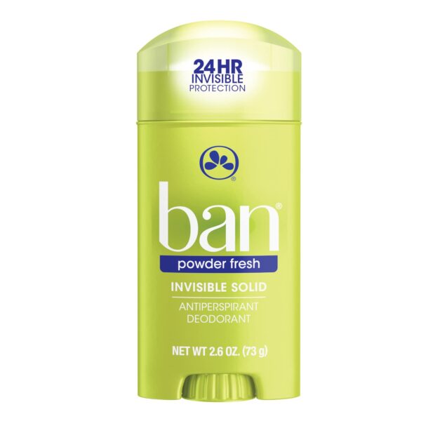 Ban Invisible Solid Deodorant Powder Fresh (2.6 oz, 4 Pack)/12pk