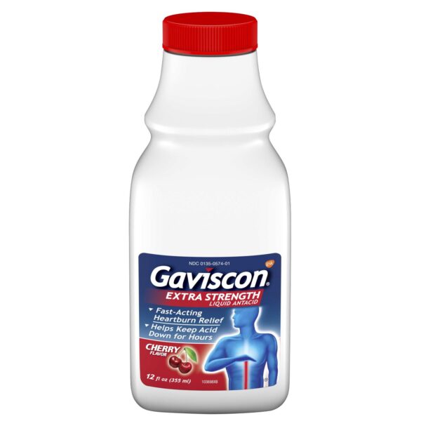 Gaviscon Cherry Liquid Antacid (12 oz)/12pk
