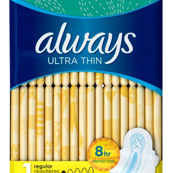 Always Ultra Thin Pads Size 1 Regular (36 Count, 3 Pack)/6pk