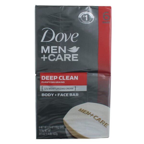 Dove Men+Care Bar Soap Deep Clean (3.75 oz, 6 Bars)/12pk