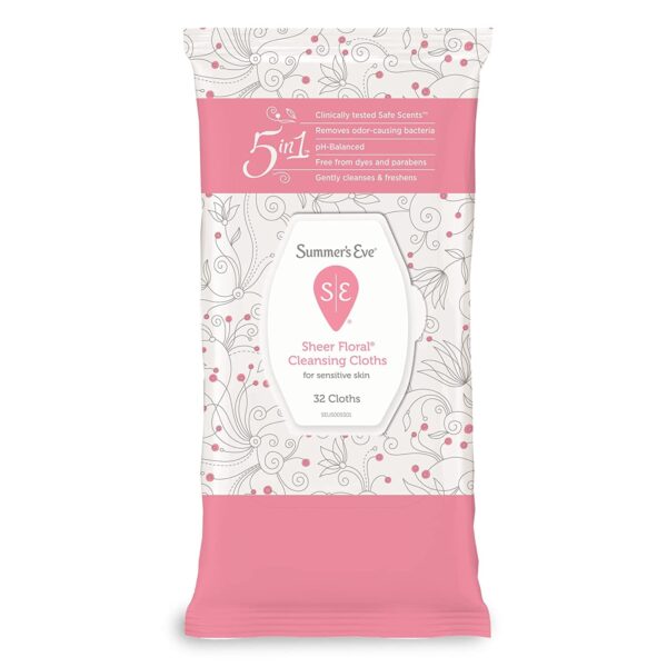 Summer's Eve Feminine Cleansing Cloths Sheer Floral (32 Count)/12pk