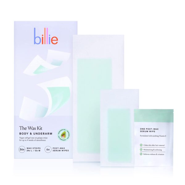 Billie Wax Kit Body & Underarm (36 strips + 6 wipes)/12pk