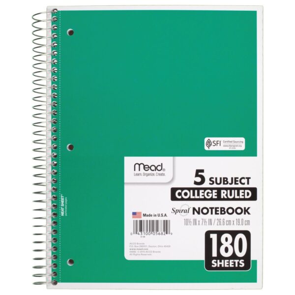 Mead Notebook (180 Sheets)/24pk