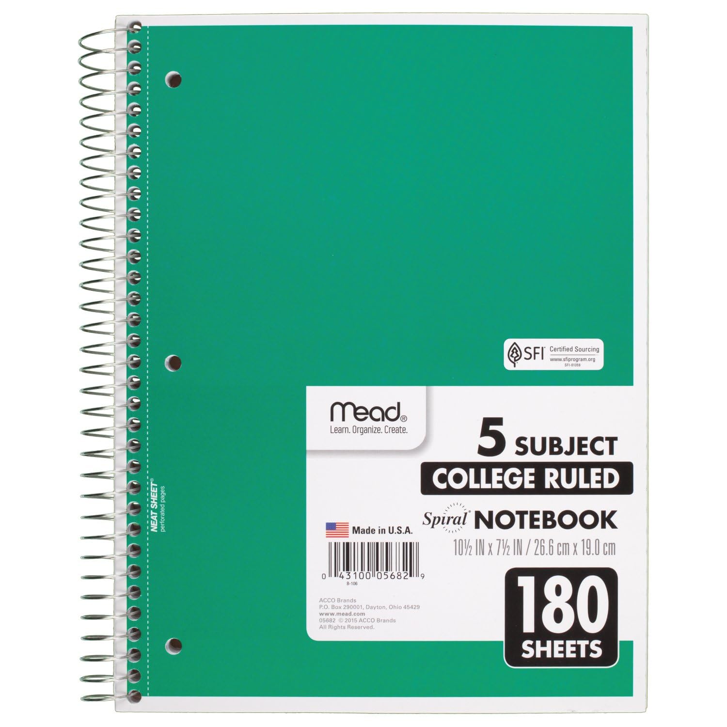 Version 1.0.0 Mead Notebook (180 Sheets)/24pk - Image 1