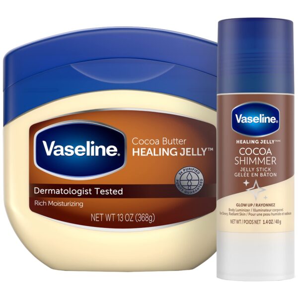 Vaseline Healing Jelly Cocoa Butter + Shimmer Stick (13 oz + 1.4 oz)/24pk