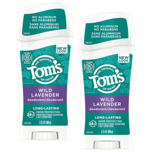 Tom’s of Maine Deodorant Stick Lavender (2.25 oz, Pack of 2)/12pk