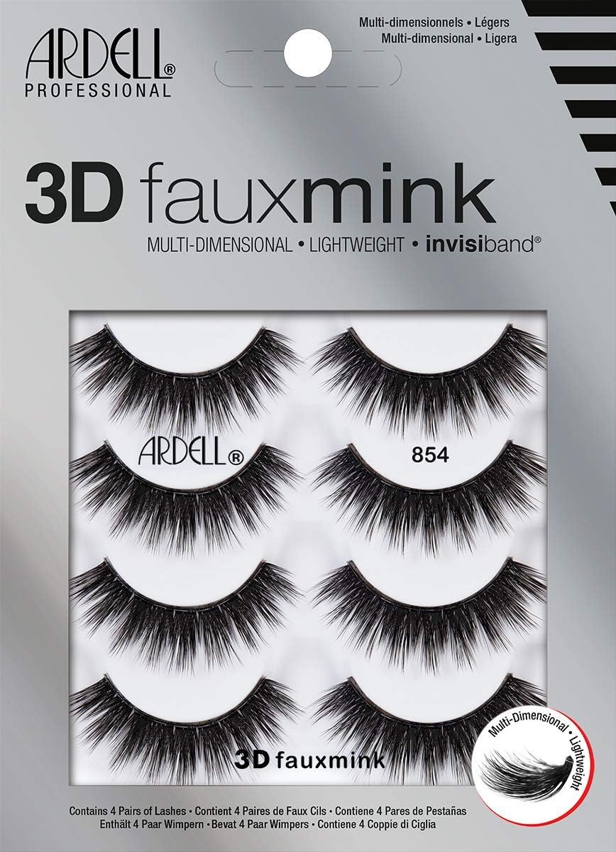 Version 1.0.0 Ardell 3D Faux Mink Lashes 854 (4-pair)/36pk - Image 1