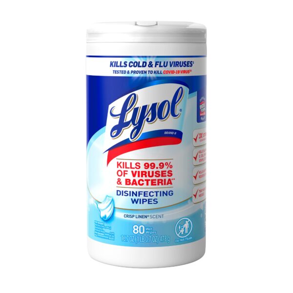 Lysol Disinfectant Wipes Crisp Linen (80 Count)/6pk