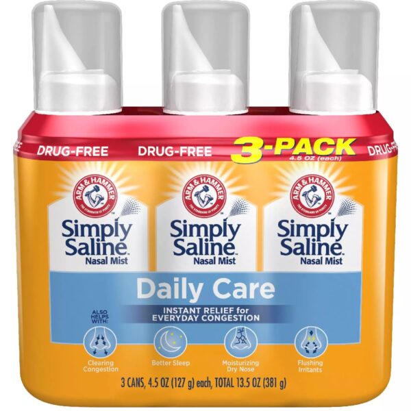 Simply Saline Nasal Mist (4.25 oz, Pack of 3)/24pk
