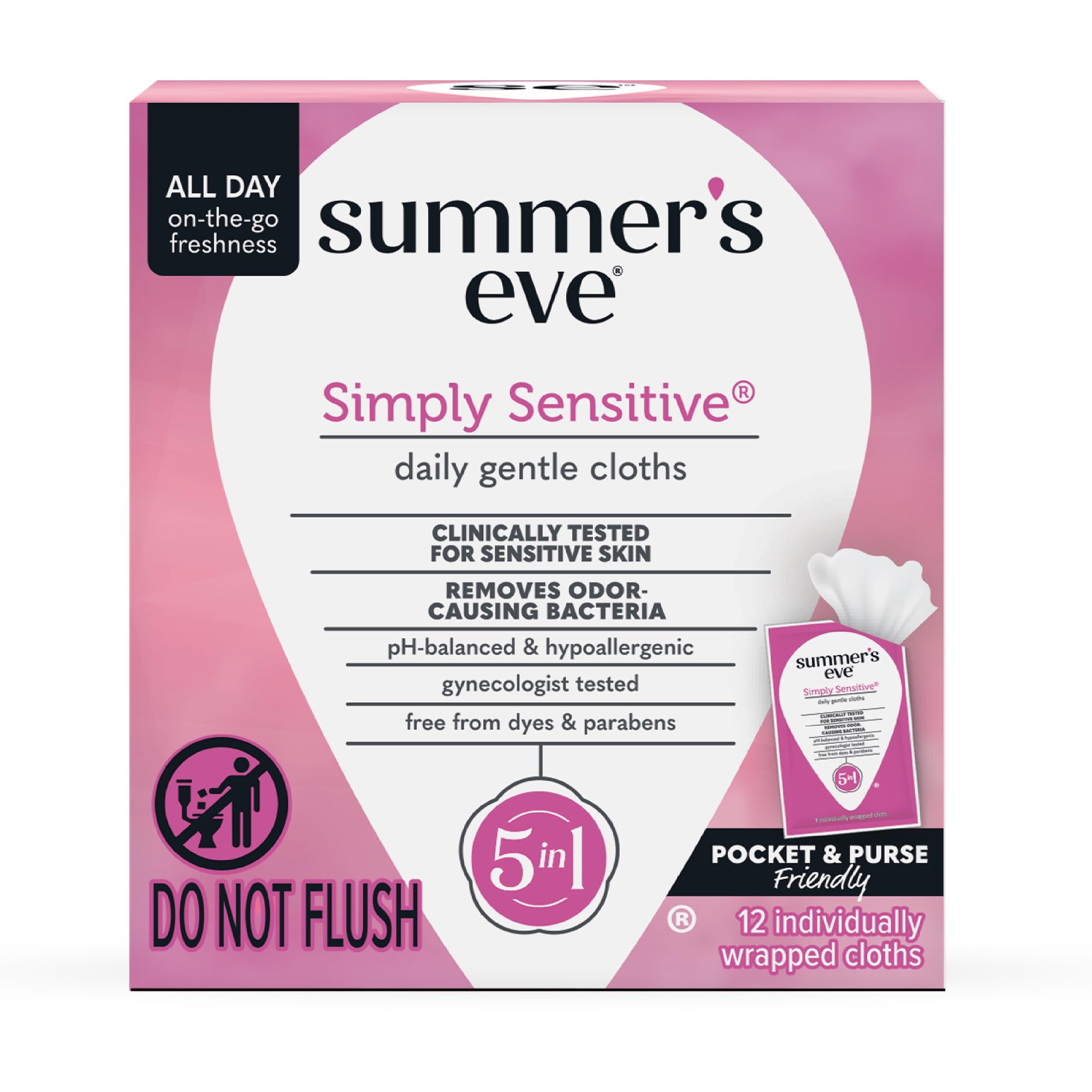 Version 1.0.0 Summer's Eve Feminine Wipes Simply Sensitive (12 ct)/12pk - Image 1