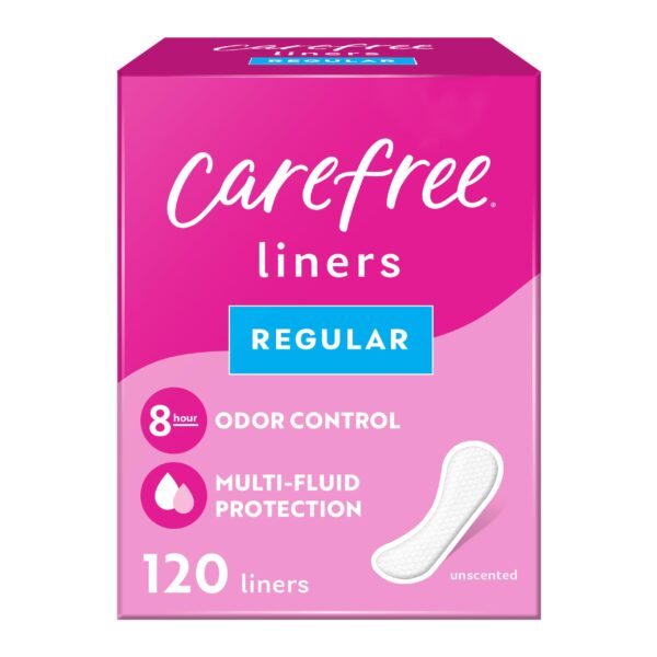 Carefree Panty Liners Regular Unscented (120 ct)/4pk