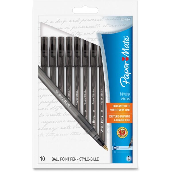 Paper Mate Write Bros Ballpoint Pens Black (10 Count)/72pk