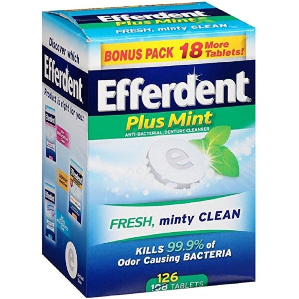 Efferdent Plus Mint Denture Cleanser Tablets (126 Count, 3 Pack)/6pk