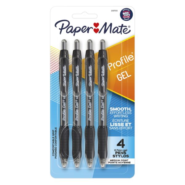 Paper Mate Profile Gel Pen Black (0.7 mm, 4 Count)/48pk