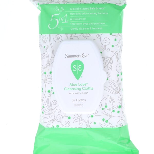 Summer’s Eve Cleansing Cloths Aloe Love (32 Count, 2 Pack)/12pk