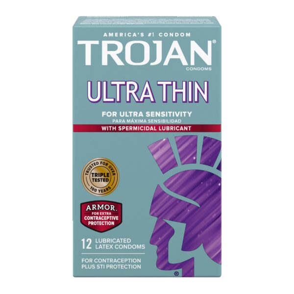Trojan Ultra Thin Spermicidal Condoms (12 count)/48pk