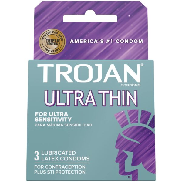 Trojan Ultra Thin Lubricated Condoms (3 count)/48pk