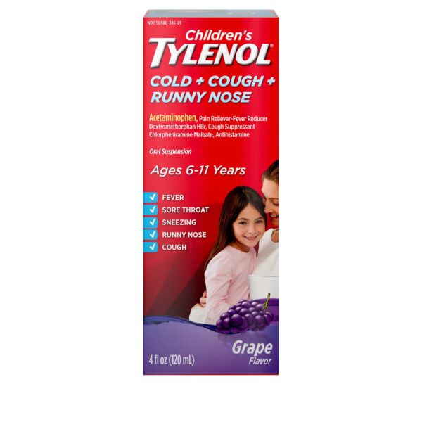 Children's Tylenol Cold + Cough + Runny Nose Grape (4 oz)/36pk