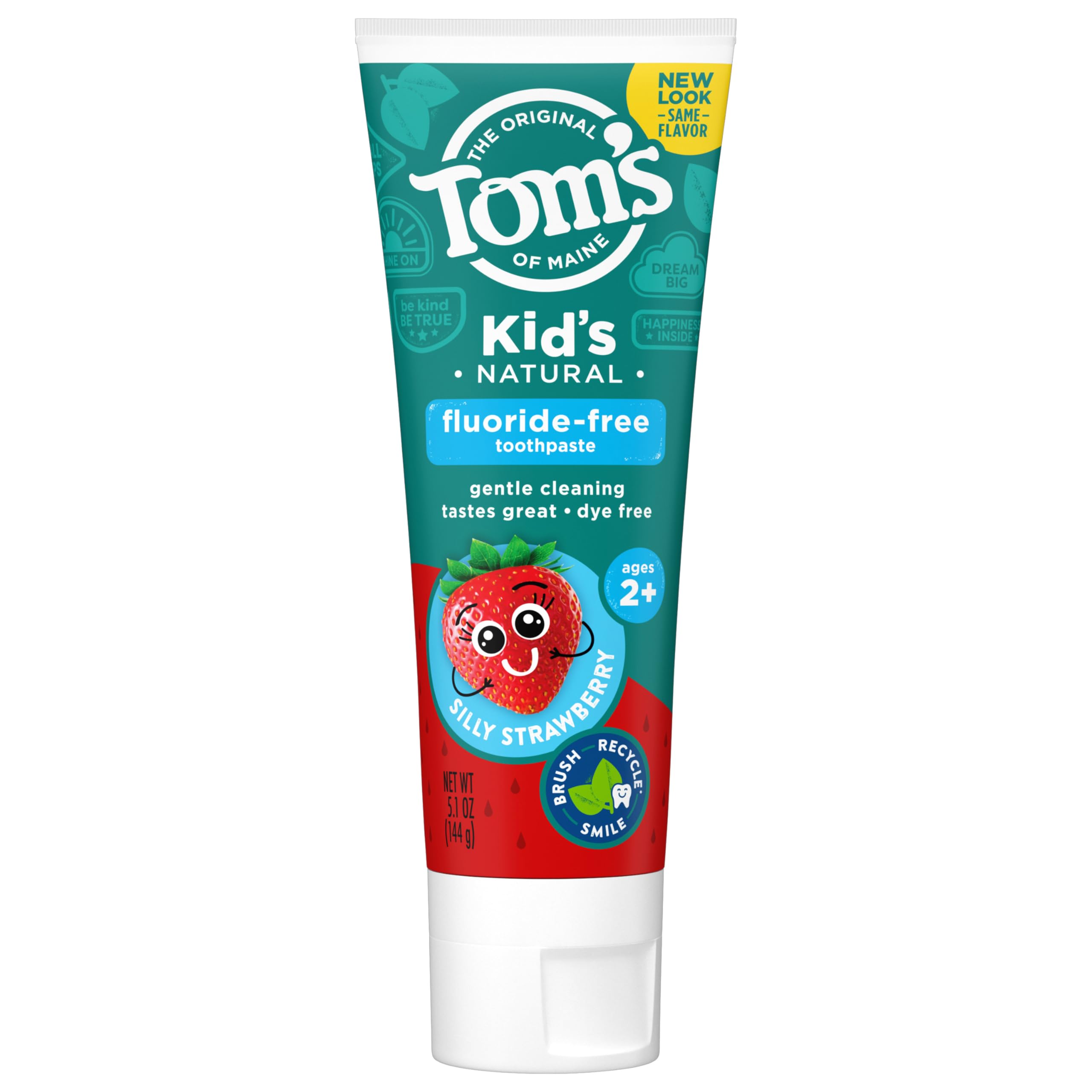 71LV6sAtUDL.jpg Tom's of Maine Kids Fluoride-Free Toothpaste, Silly Strawberry (5.1 oz)/24pk - Image 1