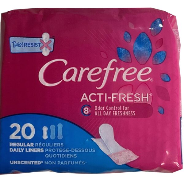 Carefree Pantiliners Regular Unscented (20 ct, 3-pack)/12pk
