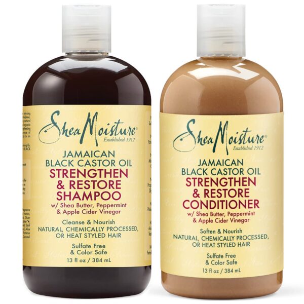 SheaMoisture Castor Oil Shampoo & Conditioner Set (13 oz ea)/4pk