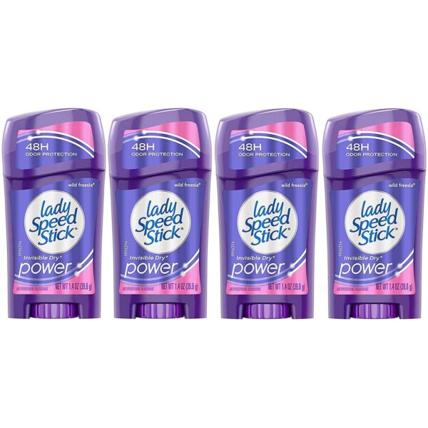 Lady Speed Stick Invisible Dry Antiperspirant, Wild Freesia (1.4 oz, 4 Pack)/12pk