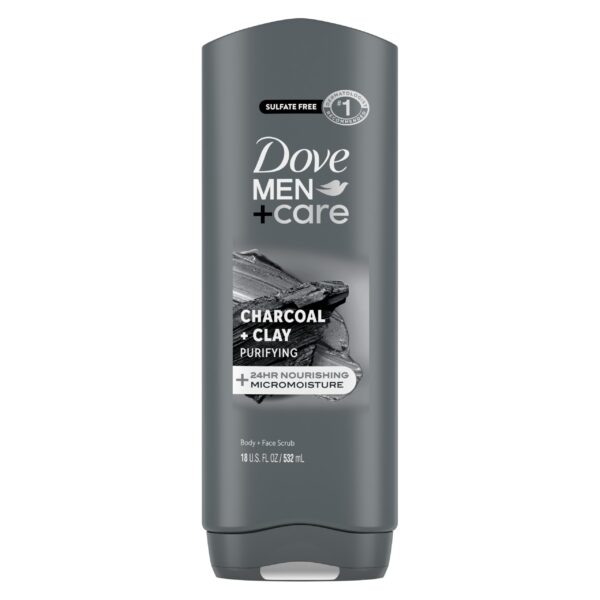 Dove Men+Care Charcoal + Clay Body Wash (18 oz)/4pk