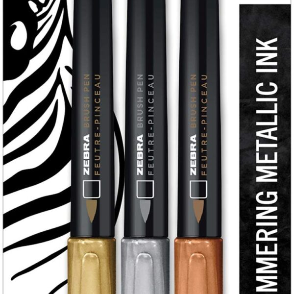 Zebra Metallic Brush Pen (21-pack)/48pk