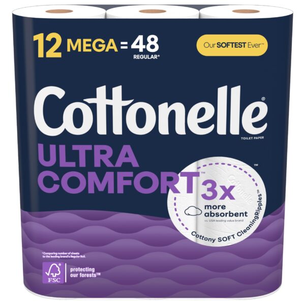 Cottonelle Ultra Comfort Toilet Paper (12 Mega Rolls)/4pk