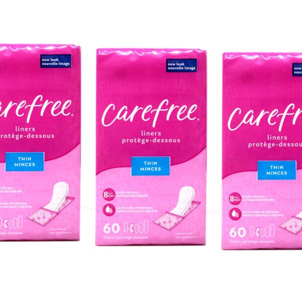 Carefree Pantiliners Thin To Go Unscented (60 ct, 3-pack)/8pk