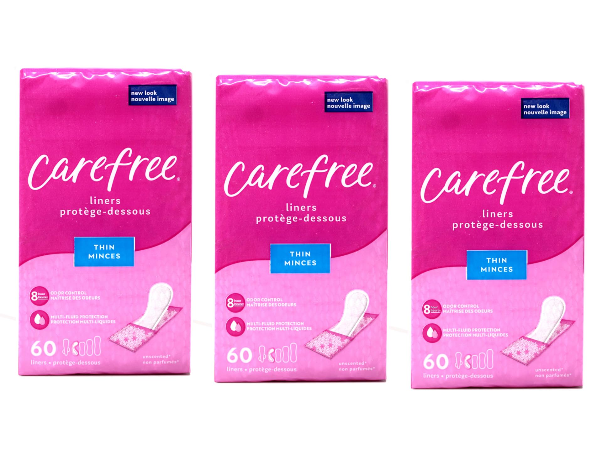 Version 1.0.0 Carefree Pantiliners Thin To Go Unscented (60 ct, 3-pack)/8pk - Image 1