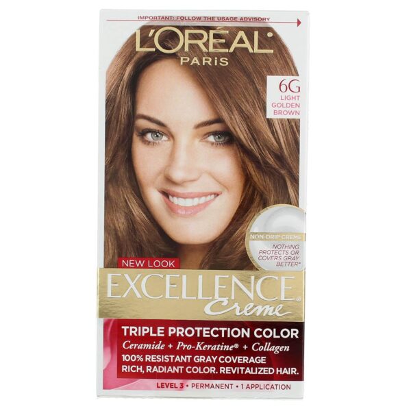 L'Oreal Excellence Creme Hair Color, Light Golden Brown (1 ea, 3 Pack)/12pk