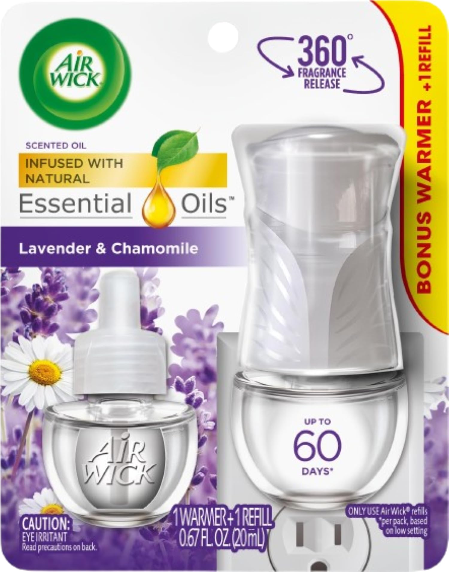 Version 1.0.0 Air Wick Plug-In Kit Lavender & Chamomile (1 warmer + refill)/4pk - Image 1