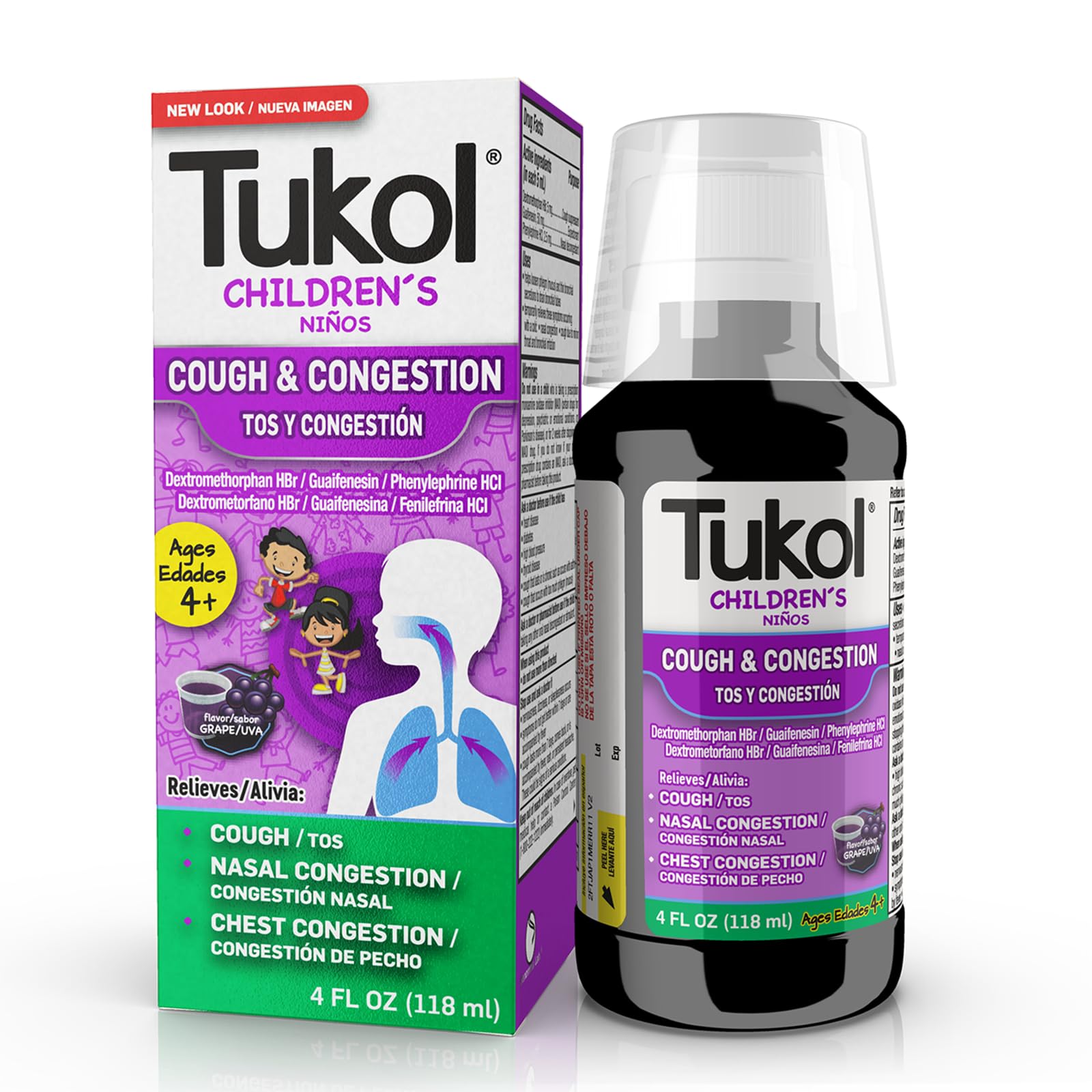 Version 1.0.0 TUKOL Children’s Cough Medicine Grape (4 oz)/12pk - Image 1