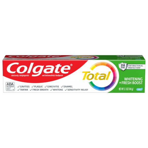 Colgate Total Whitening + Fresh Boost Toothpaste Gel (5.1 oz)/24pk