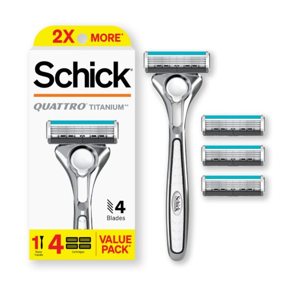 Schick Quattro Titanium Razor with 4 Refills/12pk