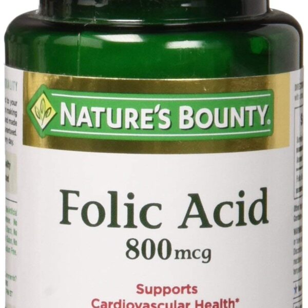 Nature's Bounty Folic Acid, 800 mcg (250 Count, 2 Pack)/24pk